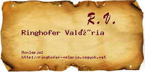 Ringhofer Valéria névjegykártya